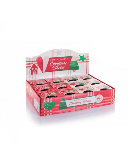 Bartek poharas gyertya 115 gr Christmas Stories 12db/cs