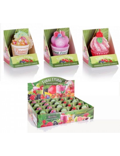 Díszgyertya figurka 80mm Tutti Frutti 20db/cs